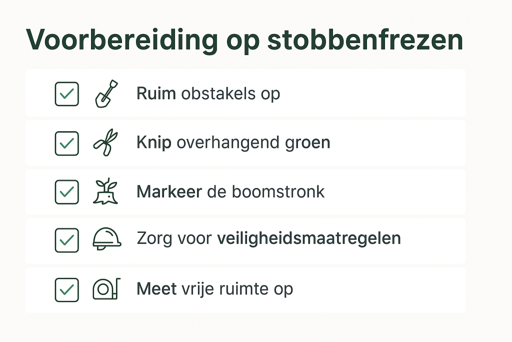 Illustratie van checklist voor tuinvoorbereiding met 5 stappen